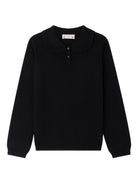 Maglione per bambina Bonpoint nero con colletto con ruches W05GJUK00017 099 BONPOINT 