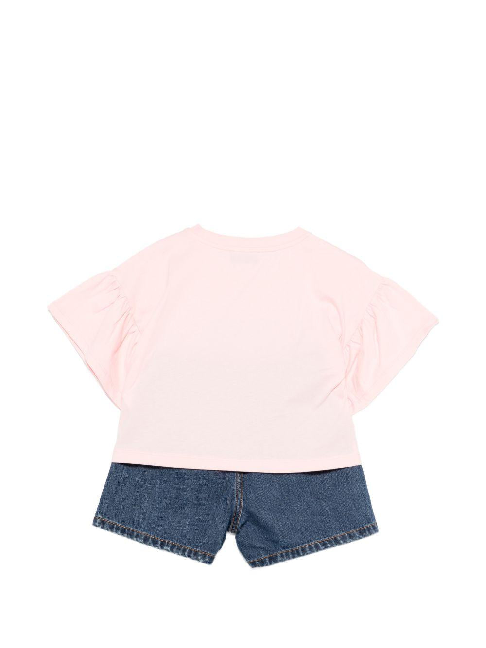 Set due pezzi per bambina Moschino Kids multicolore con stampa logo HDG01KL0E35 50209 MOSCHINO KIDS 