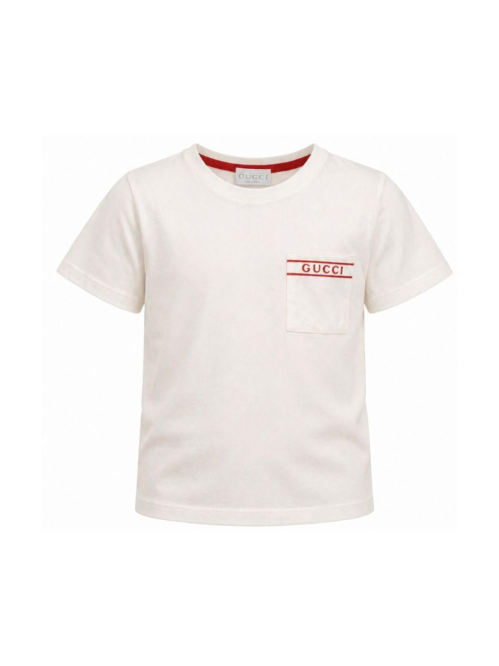 T-shirt per bambino Gucci Kids bianca con stampa logo 849686XJHNU 9035 GUCCI KIDS 