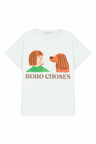 T-shirt per bambini Bobo Choses azzurra con stampa grafica sul davanti B126AC011 451 BOBO CHOSES 