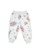 Pantaloni per neonata Monnalisa bianchi con stampa fiori all-over 39G400 7003 0099 MONNALISA 