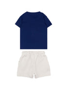 Set t-shirt e shorts per neonato John Richmond Junior blu con stampa logo RIP26022CJ BLUE JOHN RICHMOND KIDS 
