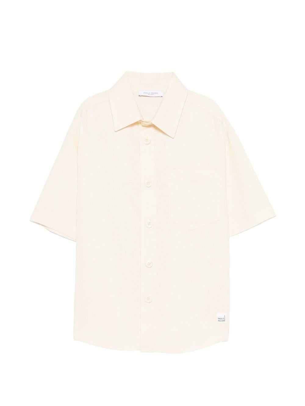 Camicia per bambino Paolo Pecora Kids beige con colletto classico PP4301 SABBIA PAOLO PECORA KIDS 