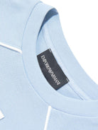 T-shirt per bambino Emporio Armani Kids azzurra con toppa con logo sul davanti EB001345 AF10497 U9360 EMPORIO ARMANI KIDS 
