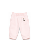 Pantaloni per neonata Moschino Kids rosa con motivo Teddy Bear MUP05XLCA92 50209 MOSCHINO KIDS 