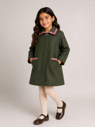 Cappotto per bambina Emilio Pucci Junior verde con motivo geometrico PZ2A40 E0259 783 EMILIO PUCCI KIDS 