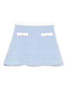 Gonna per bambina Self-Portrait Kids azzurra con lavorazione pointelle PF25 716SKBL BLUE SELF-PORTRAIT KIDS 