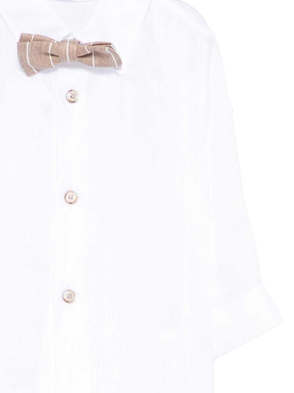 Set camicia con salopette per neonato Colorichiari beige a righe (3 pezzi) MN308408 4896 27 COLORICHIARI KIDS 