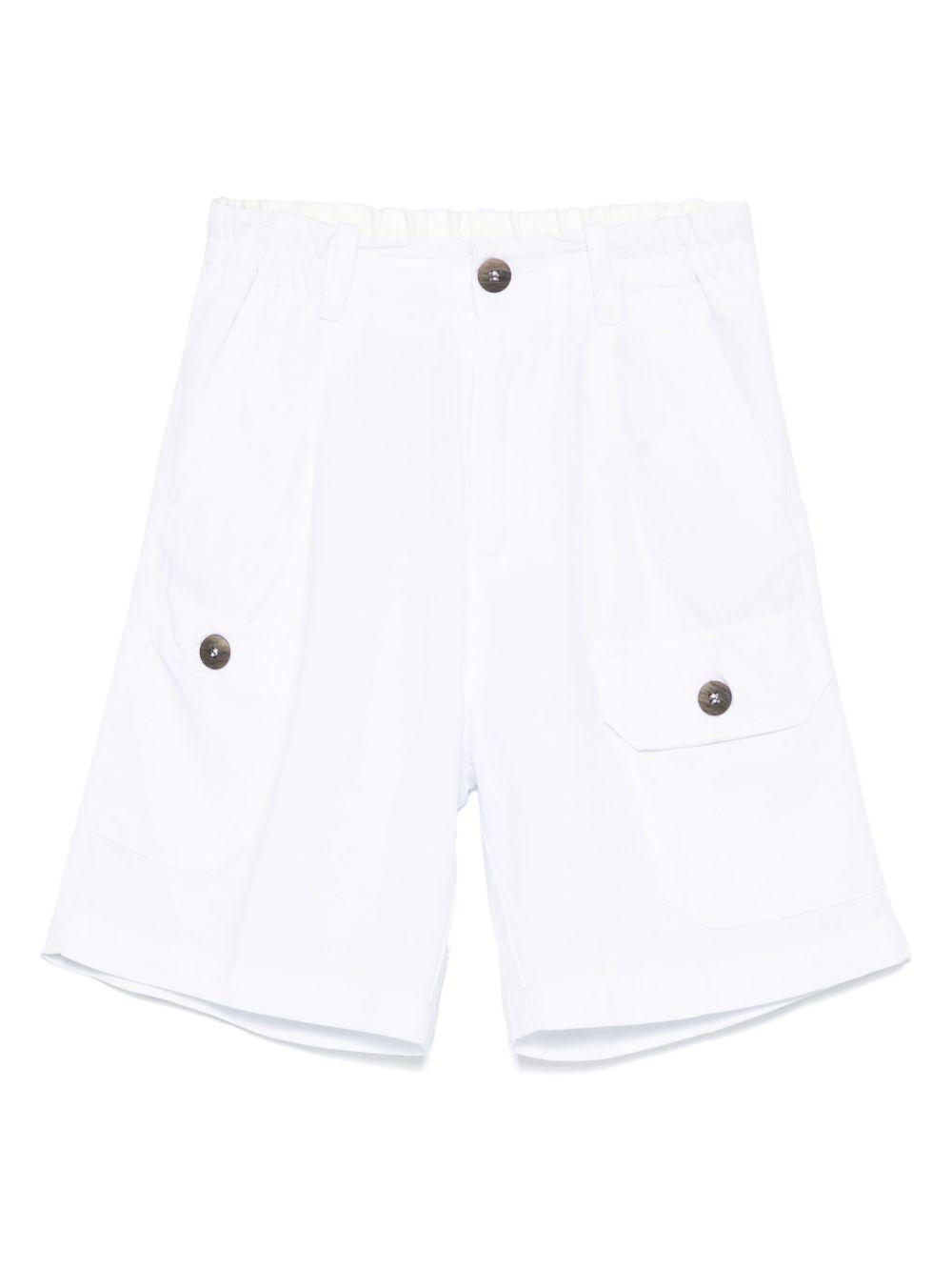 Shorts con pieghe per bambino Paolo Pecora Kids bianco con chiusura frontale PP4025 GESSO PAOLO PECORA KIDS 