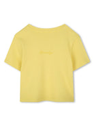 T-shirt con placca logo per bambina Givenchy Kids giallo con logo sul retro H30804 571 GIVENCHY KIDS 