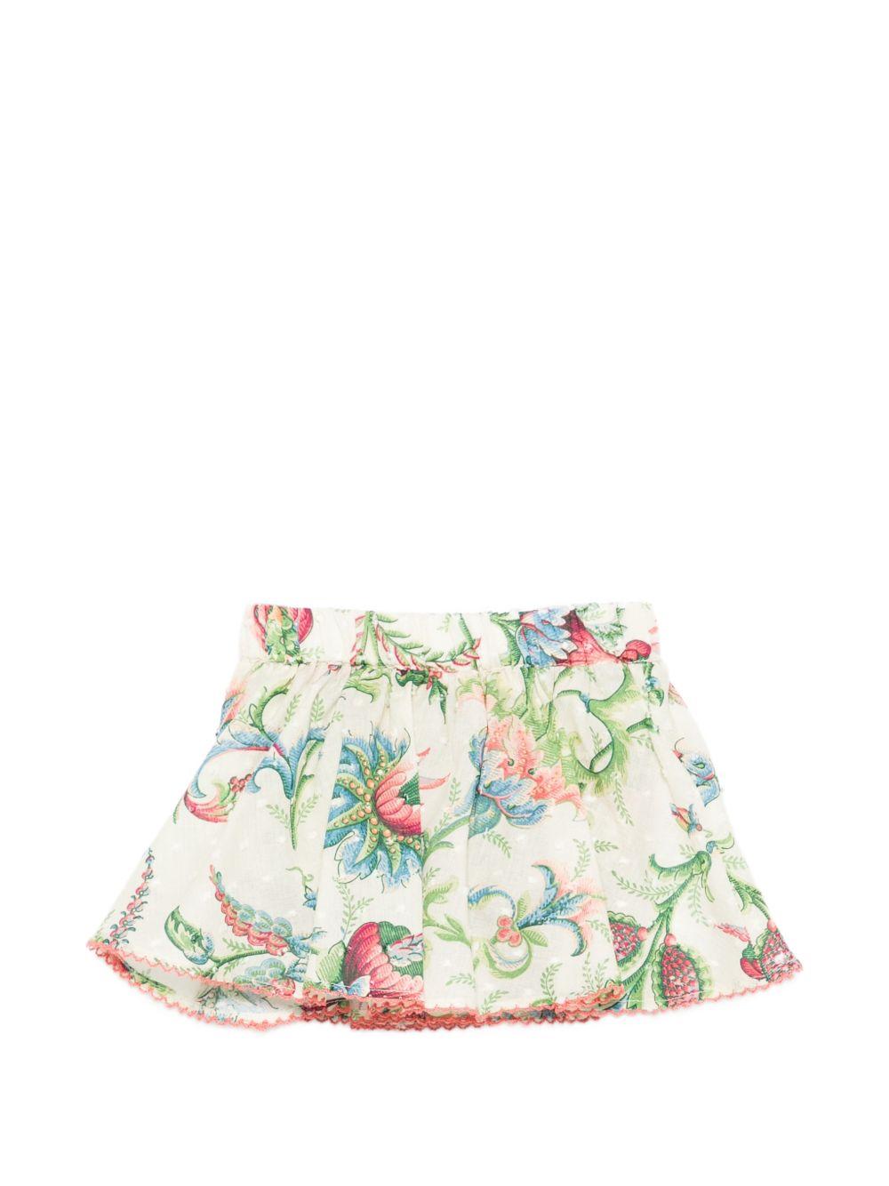 Gonna pe neonata Etro Kids beige con stampa fiori GY7010 M0082 106MC ETRO KIDS 