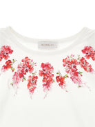 T-shirt per bambina Monnalisa bianca con stampa a fiori 71G604 7231 0001 MONNALISA KIDS 