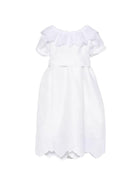 Abito per neonata Jesurum bianco con dettagli in pizzo sangallo REZZONICO C/COLLO BIANCO JESURUM KIDS 
