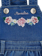 Abito per neonata Monnalisa denim con ricamo a fiori 39G704 7017 0055 MONNALISA KIDS 