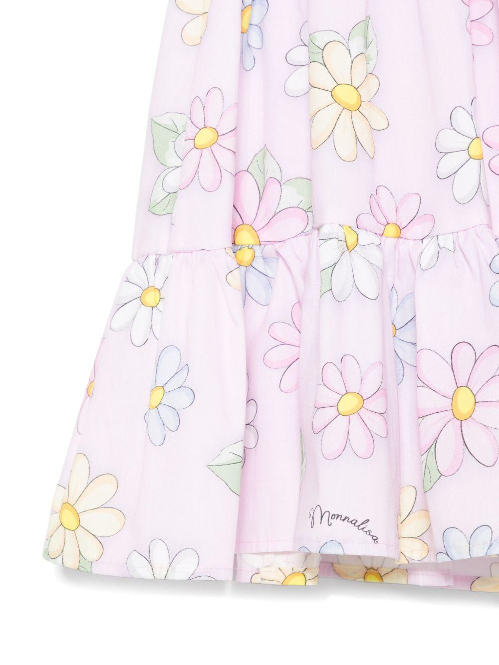 Abito per neonata Monnalisa rosa con stampa a fiori all-over 31E911 5663 0090 MONNALISA 