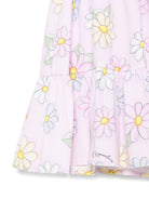 Abito per neonata Monnalisa rosa con stampa a fiori all-over 31E911 5663 0090 MONNALISA 