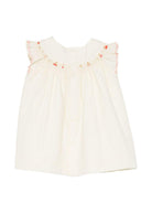 Abito per neonata Bonpoint beige con ricamo a ciliegia S06XDRW00024 103 BONPOINT KIDS 