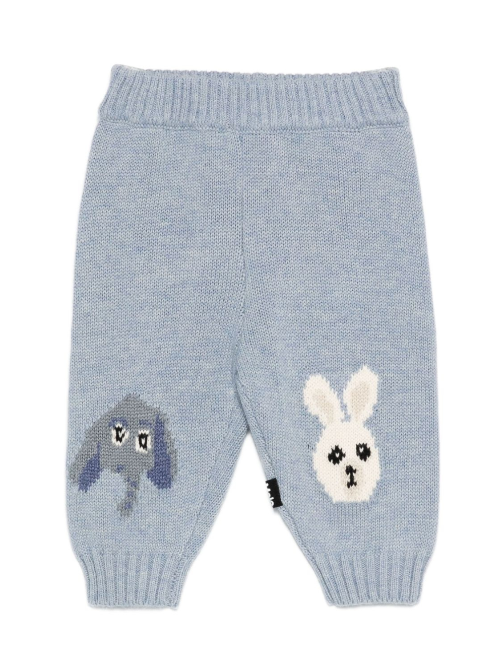 Pantaloni per neonati Molo azzurri con motivo cane e coniglio 6W25I206 9677 MOLO 