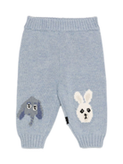 Pantaloni per neonati Molo azzurri con motivo cane e coniglio 6W25I206 9677 MOLO 