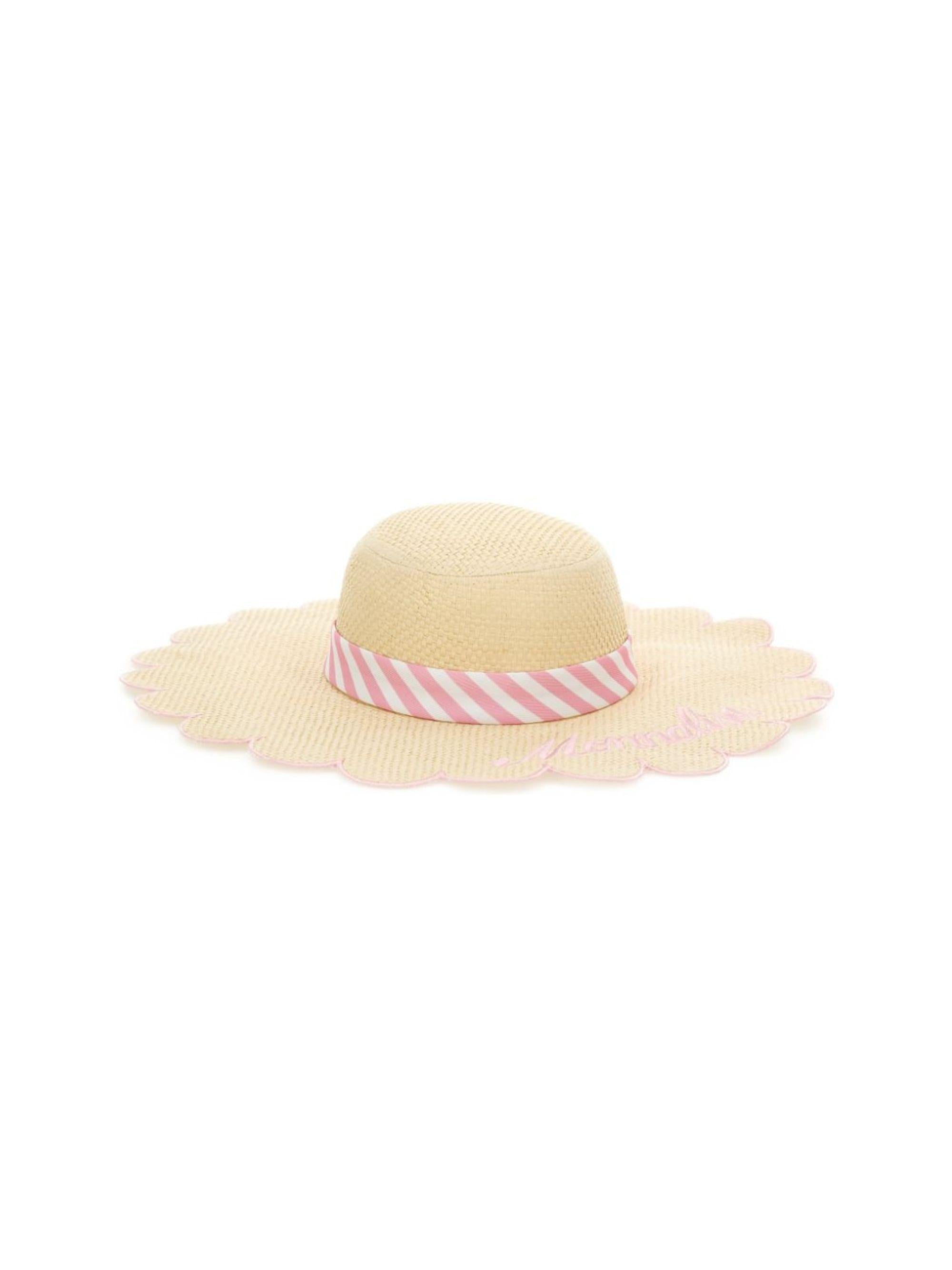 Cappello estivo per bambina Monnalisa beige a righe 19G016 7075 0393 MONNALISA KIDS 
