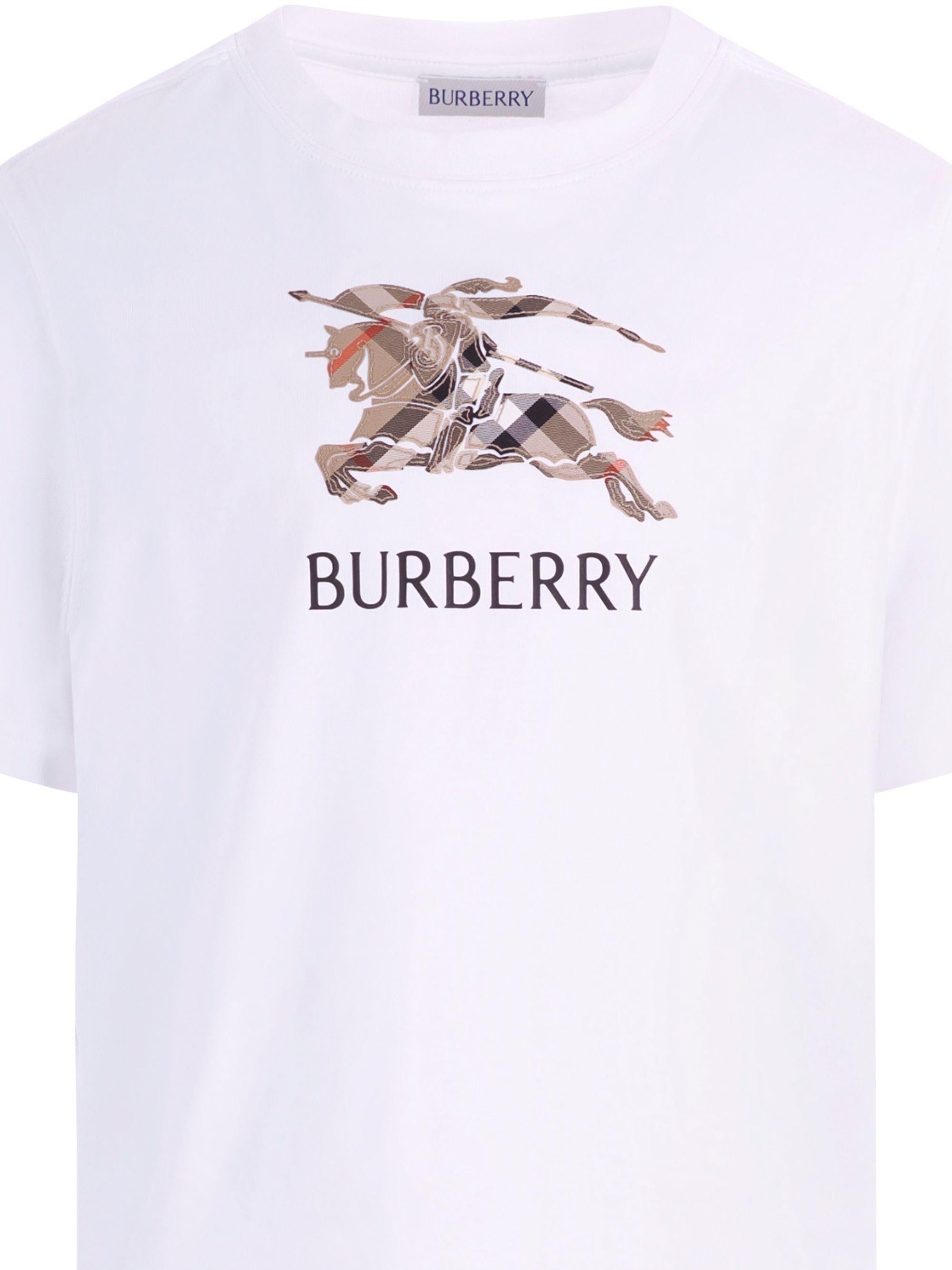 T- shirt per bambino Burberry Kids bianca con stampa grafica sul davanti 8120352 A1464 BURBERRY KIDS 