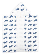 Accappatoio per bambini Petit Bateau bianco con stampa all-over balene A0B0G 85 PETIT BATEAU KIDS 