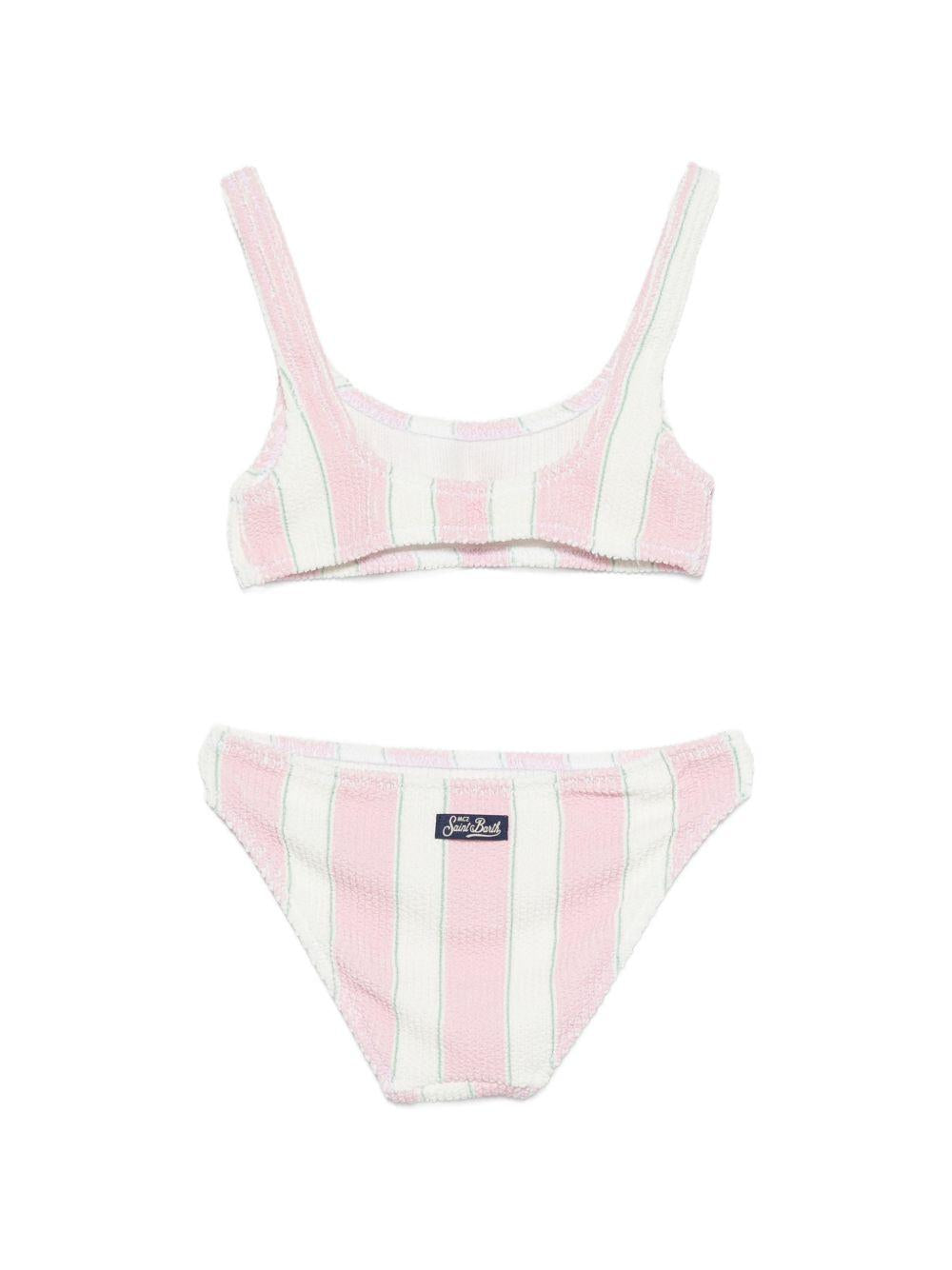 Bikini per bambina MC2 Saint Barth Kids rosa con righe verticali BAK0002 03808L MC2 ST. BARTH KIDS 