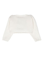Cardigan per neonata La Stupenderia bianco in cotone con polsini a coste SJSS84 802 LA STUPENDERIA KIDS 
