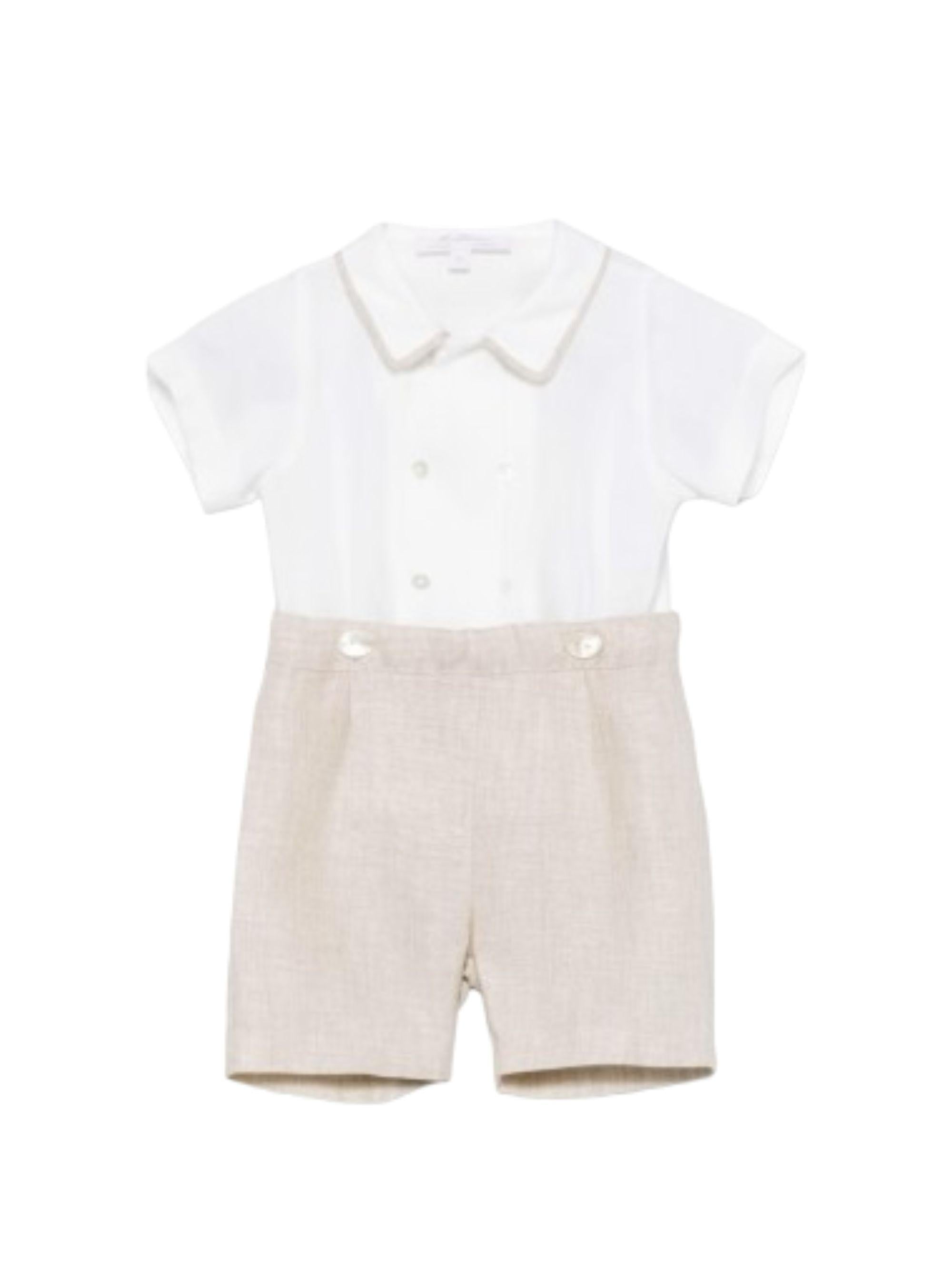 Set t-shirt e shorts per neonato Mariella Ferrari multicolor con colletto alla Peter Pan PLE5 P26 ECRU MARIELLA FERRARI 