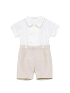 Set t-shirt e shorts per neonato Mariella Ferrari multicolor con colletto alla Peter Pan PLE5 P26 ECRU MARIELLA FERRARI 