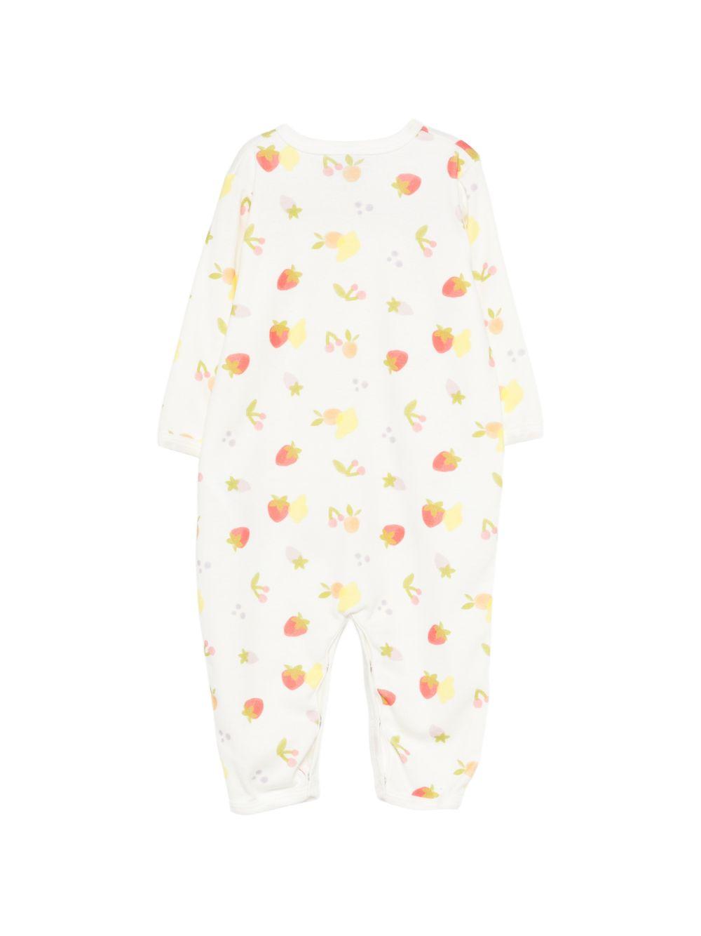 Tutina per neonata Petit Bateau bianca con stampa di frutta all-over A0FRE 01 PETIT BATEAU 