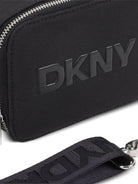Borsa a spalla per bambina Dkny Kids nera con logo goffrato D62638 09B DKNY KIDS 