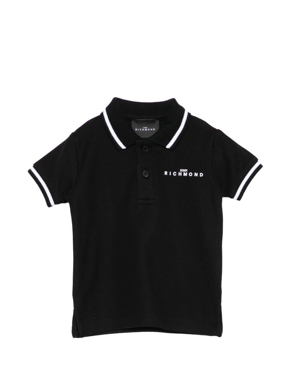 Polo per neonato John Richmond Junior nera con stampa logo RIP26010PO BLACK JOHN RICHMOND KIDS 
