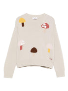 Maglione per bambina Il Gufo grigio con ricamo funghi A25GMA0030EM220 106 IL GUFO 