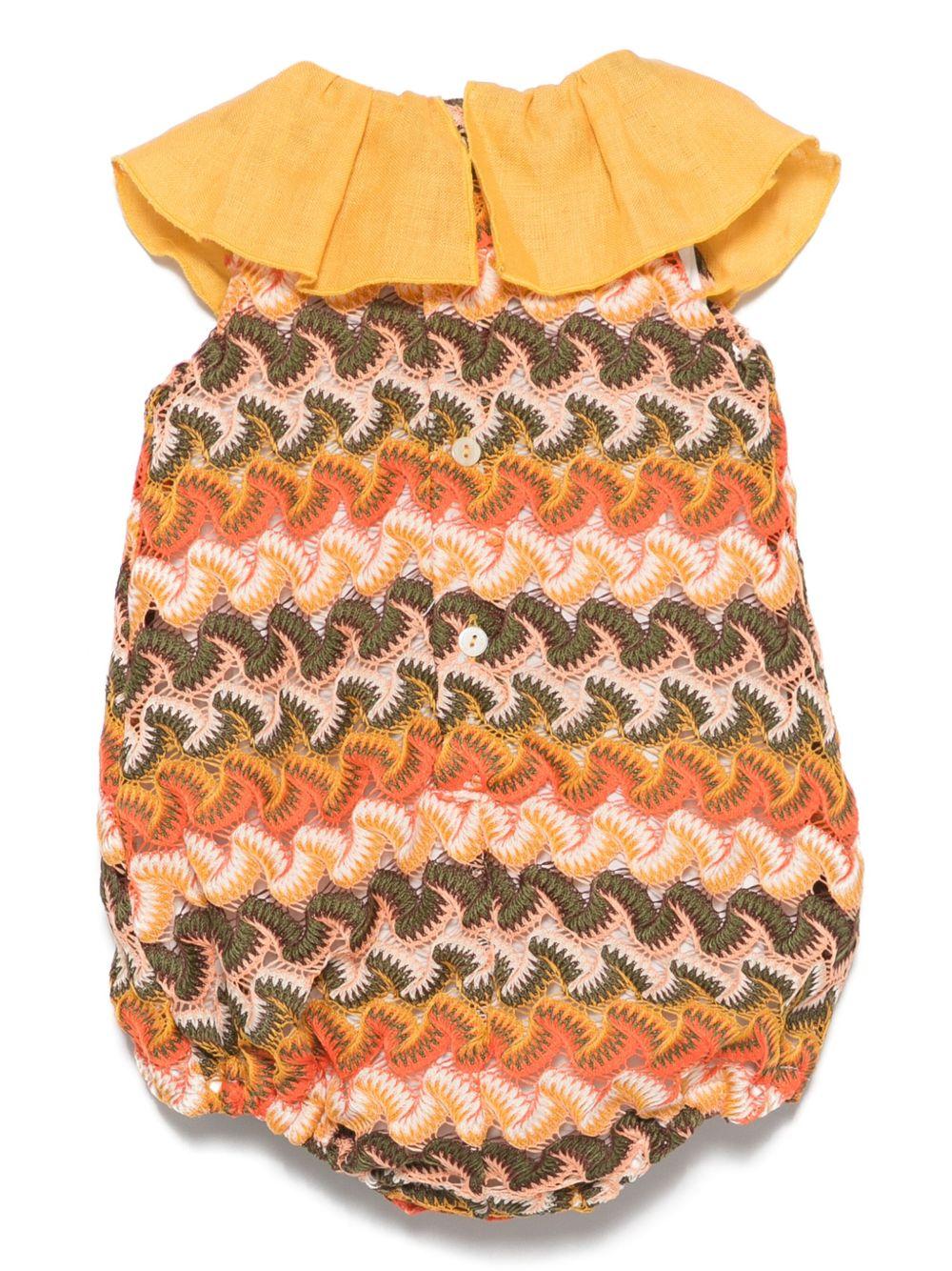 Tutina per neonata La Stupenderia multicolor in maglia con colletto con increspature TBPG50 M10 LA STUPENDERIA KIDS 