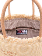 Borsa tote Vanity media MC2 Saint Barth beige con logo ricamato VANI021 00368L MC2 ST. BARTH KIDS 