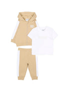 Tuta sportiva per neonato Boss Kids beige con motivo a righe J53051 249 BOSS KIDS 