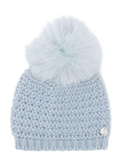 Berretto con pompon per neonato Paz Rodriguez blu con placca con logo 040-130945 23 H98 PaZ RODRIGUEZ KIDS 