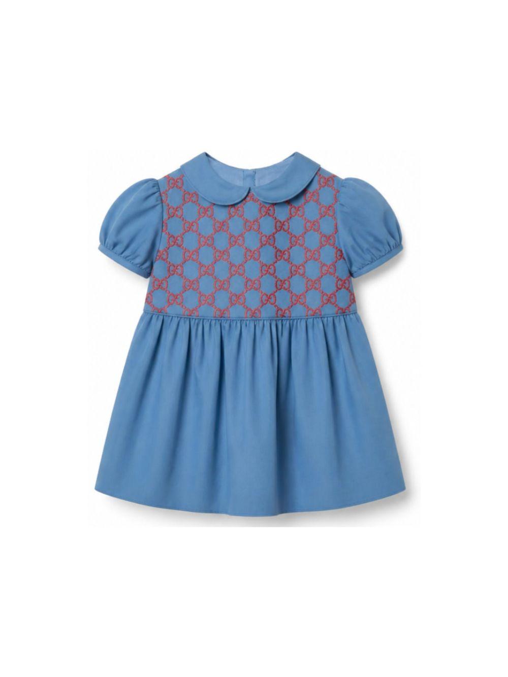 Abito per neonata Gucci Kids azzurro con colletto alla Peter Pan 856521ZB365 4131 GUCCI KIDS 