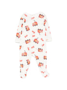 Pigiama per neonato Petit Bateau bianco con stampa camion dei pompieri A0GH0 01 PETIT BATEAU KIDS 