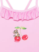 Costume intero per neonata Moschino Kids rosa con stampa Teddy Bear sul davanti MBL00GLKA11 51473 MOSCHINO KIDS 