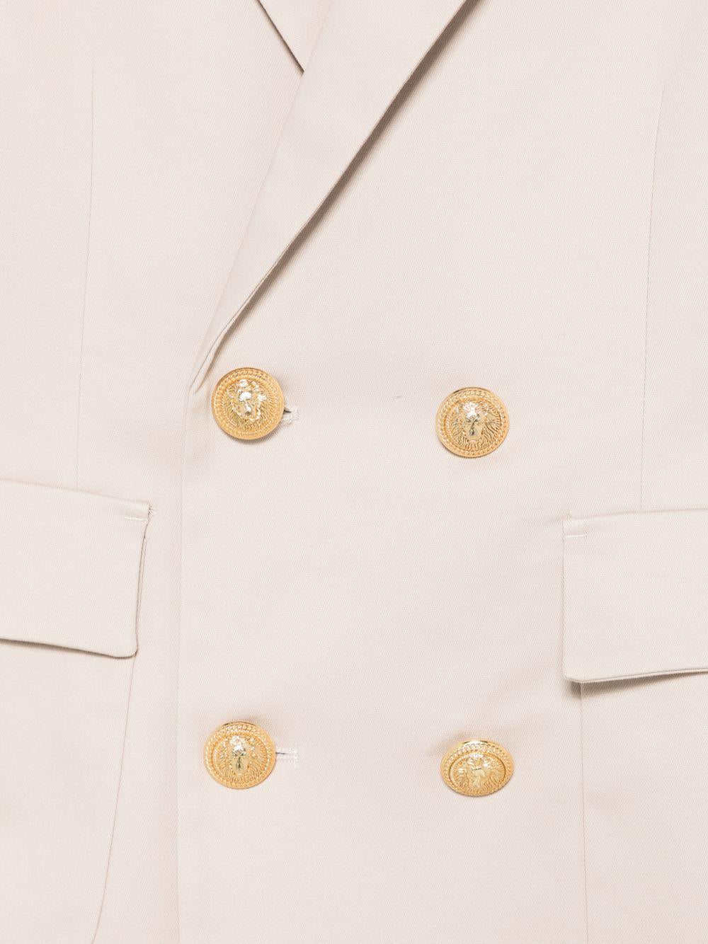 Blazer doppiopetto per bambino Balmain Kids beige con dettaglio bottoni color oro BY2P64 G0197 107 BALMAIN KIDS 