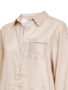 Camicia da donna MC2 Saint Barth beige con taschino sul davanti CYS0002 08194L MC2 ST. BARTH 
