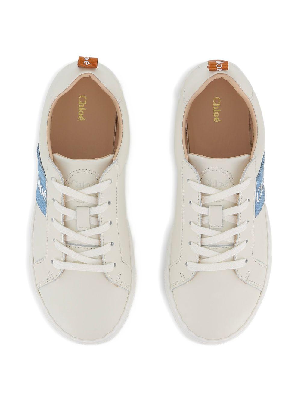 Sneakers per bambina Chloé Kids bianche con toppa con logo C20887 117 CHLOE' KIDS 