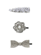 Fermagli per capelli per bambina Monnalisa Kids argentati con decorazioni in cristalli 17H007 8088 9975 MONNALISA KIDS 