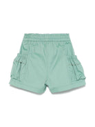 Shorts per bambina Monnalisa verde con logo e tasche laterali 37E403 5301 0024 MONNALISA KIDS 