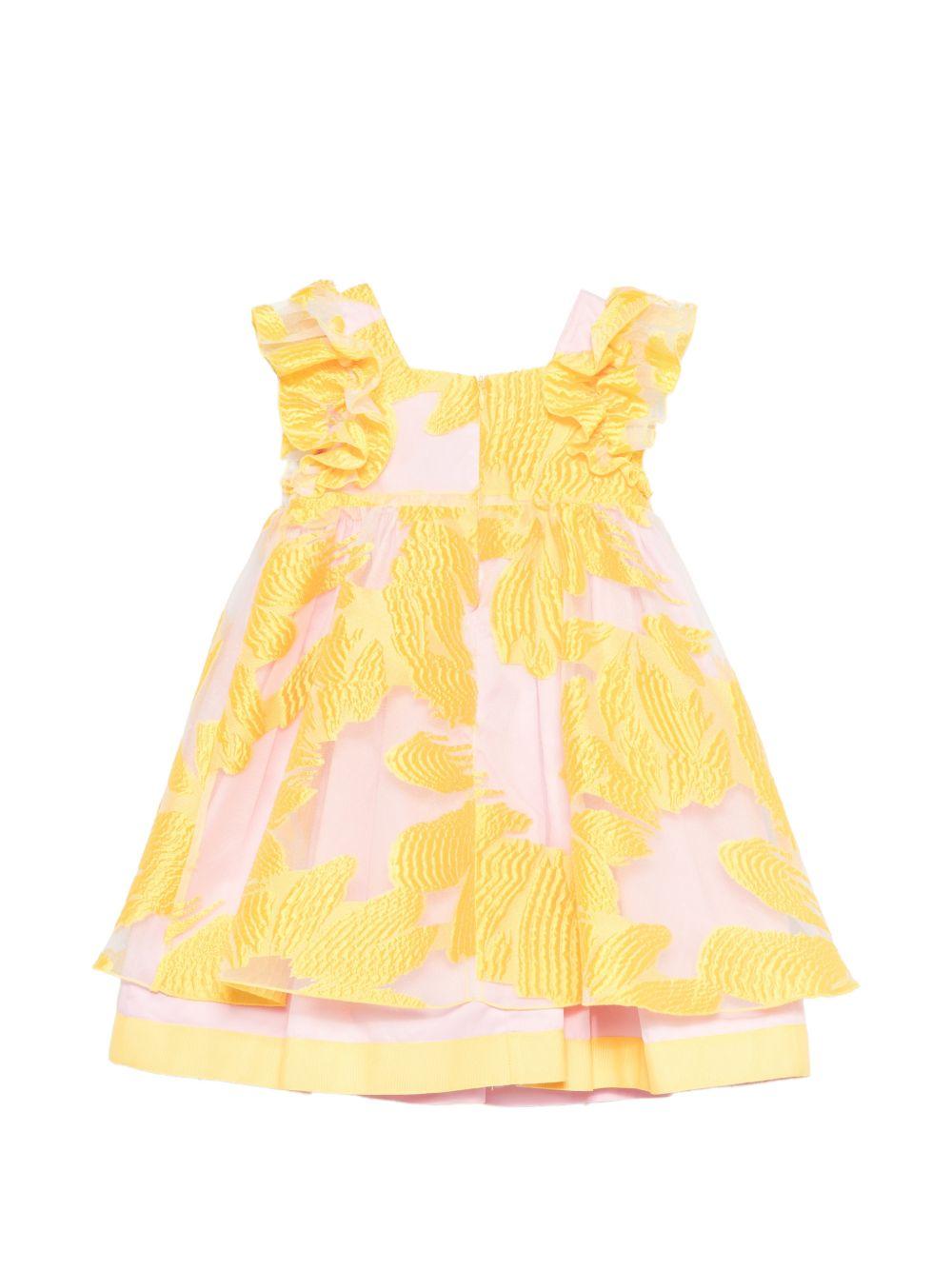 Abito per bambina Mi Mi Sol giallo con bretelle con ruches MFAB764TS1090 YLW MIMISOL KIDS 