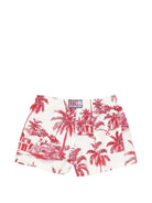 Costume per bambino MC2 Saint Barth Kids rosso con stampa Toile de Jouy JEA0001 01002L MC2 ST. BARTH KIDS 