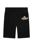 Set t-shirt e shorts per bambina Moschino Kids bianco e nero con motivo Teddy Bear HAG01HLBA00 80359 MOSCHINO KIDS 