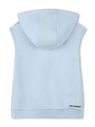 Felpa per bambino Karl Lagerfeld Kids azzurro con stampa con logo sul petto Z30430 782 KARL LAGERFELD KIDS 
